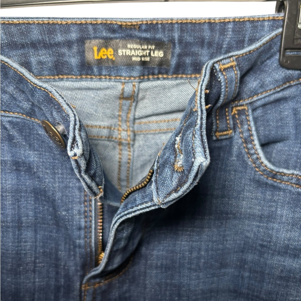 Lee Blue Straight Leg Jeans Classic Style Size 12 - Picture 6 of 11